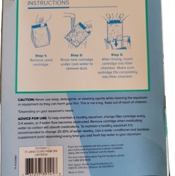 5/$13 Top Fin Silenstream PF-L Refill for PF20, PF30, PF40 & PF75 Power Filters - Picture 3 of 8